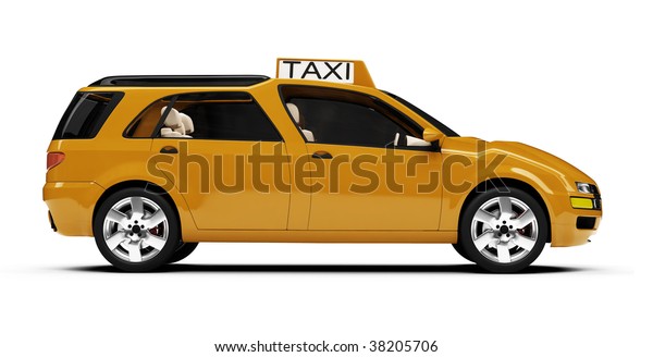 Isolated Taxi Cab Over White Background Stock Illustration 38205706