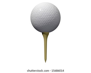 An isolated tee with a golf ball on white background