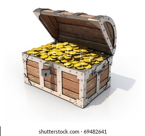 Isolated Treasure Chest 3d Illustration