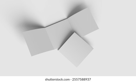 Isolated Tri Folded Square Brochure