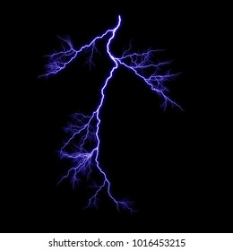 Isolated Violet Electrical Lightning Strike Visual Stock Illustration ...