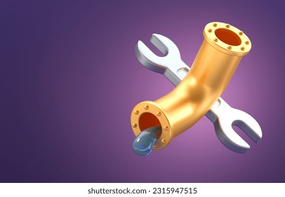 Isolated Water Pipe. 3D Illustration - Powered by Shutterstock