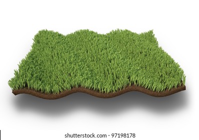 An Isolated Wavy Patch Of Grass