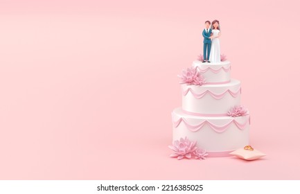 Isolated Wedding Cake. 3D Illustration - Powered by Shutterstock