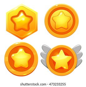 Game Coins Set Rank Medals Game Stock Vector (Royalty Free) 512739874 ...