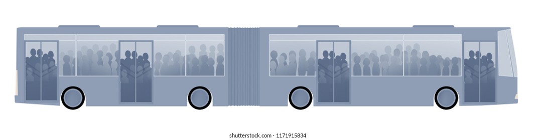 Isolated White Background Istanbul Metrobus Or Bus Illustration