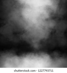 Isolated White Fog On Black Background Stock Illustration 1227793711 ...