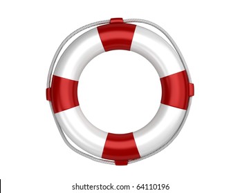 Isolated White Life Preserver