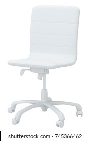 Isolated white office chair in studio. 3d rendering