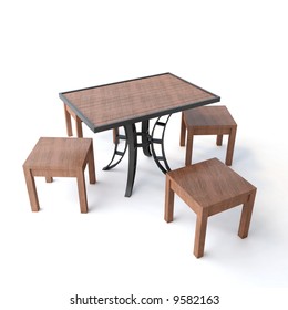 isolated wooden table