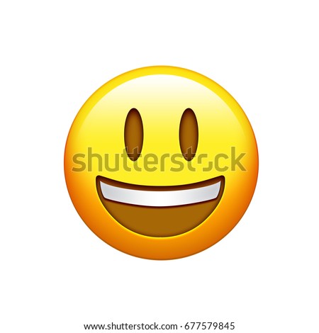 Isolated yellow smiling face with the upper white teeth icon