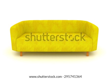 isolated yellow sofa.