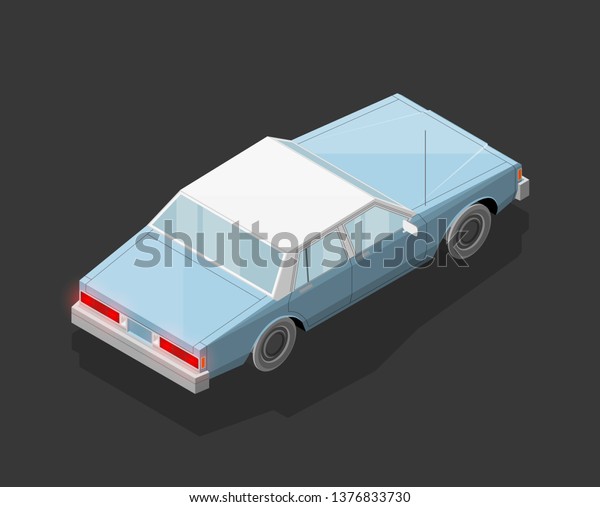 Isometric car sharing banner. Auto transportation
route map, Fast automobile logistic 3d transport, application
isometry city old auto car infographic classic vehicle. Low poly
style car vehicle
model