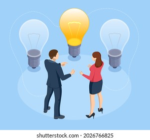 Isometric creative idea and innovation concept. Analytical thinking for processing - Powered by Shutterstock