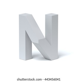 Isometric Font Letter N 3d Rendering