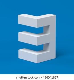 Isometric Font Number 3 3d