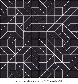 Isometric Geometry Pattern In Black