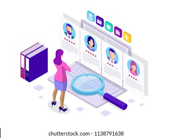 Isometric hiring and recruitment concept for web page, banner, presentation. Job interview, recruitment agency illustration. - Powered by Shutterstock