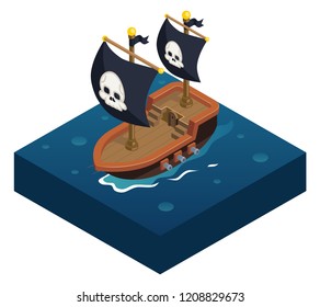 546 Isometric pirate ship Images, Stock Photos & Vectors | Shutterstock