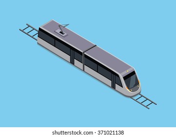  Isometric Of Subway Train. Vehicles Designed To Carry Large Numbers Of Passengers. High Speed Inter-city Commuter Train. Isometric Train.  Public Electric Transport. Isometric Transport. Raster