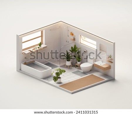 Similar – Image, Stock Photo Generative AI illustration interior of spacious building under construction with wooden walls