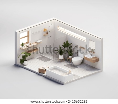 Similar – Image, Stock Photo Generative AI illustration interior of spacious building under construction with wooden walls