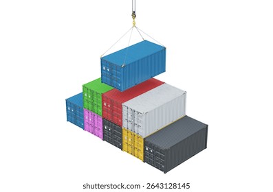 Free Stock Photo of Stack of colorful shipping containers | Download ...