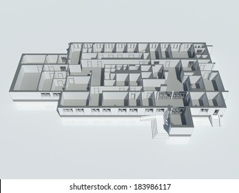 Isometric View Of The First Floor Plan