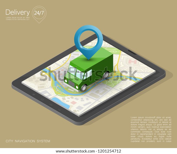 Isometry city map navigation route, phone point
delivery van, isometric schema itinerary delivery car, city plan
GPS navigation, itinerary destination arrow city map. Route
delivery truck check
point