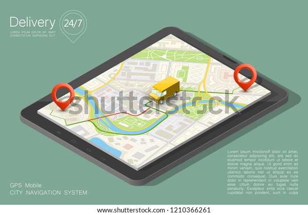 isometry City map navigation route, phone point
delivery van, isometric schema itinerary delivery car, city plan
GPS navigation, itinerary destination arrow city map. Route
delivery truck check
point