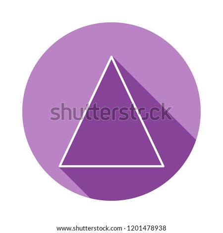 isosceles triangle icon in long shadow style. One of Geometric figures collection icon can be used for UI, UX