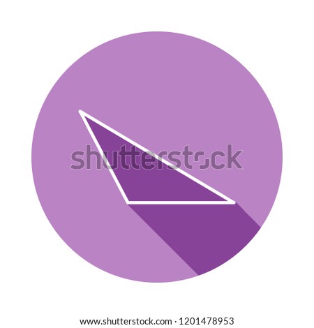isosceles triangle icon in long shadow style. One of Geometric figures collection icon can be used for UI, UX