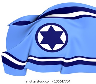 Israel Air Force Flag. Close Up.