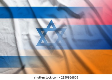 Israel And Armenia National Flag Transborder Contract ARM ISR Banner Country Armenia Israel Patriotism. 2d Image