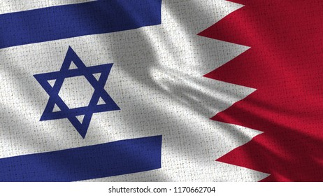 Israel And Bahrain - Two Flags Together