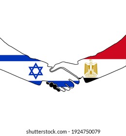 Israel Egypt Handshake Diplomatic Friendly Relationship Stock ...