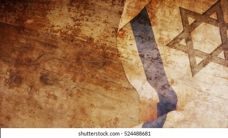 Israel Flag on Wood