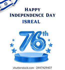 Israel independence day design template for cards, poster, invitation, website. 76rd Independence Day of Israel. - Powered by Shutterstock