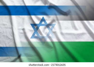 Israel And Jordan State Flag Transborder Relations JOR ISR Banner Country Jordan Israel Patriotism. 3d Image