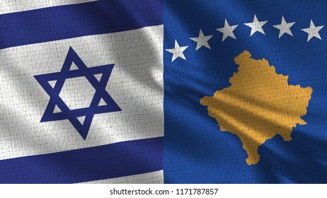 Israel And Kosovo - Two Flags Together