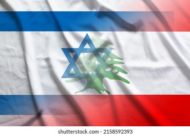 Israel And Lebanon State Flag International Contract LBN ISR Symbol Country Lebanon Israel Patriotism. 2d Image