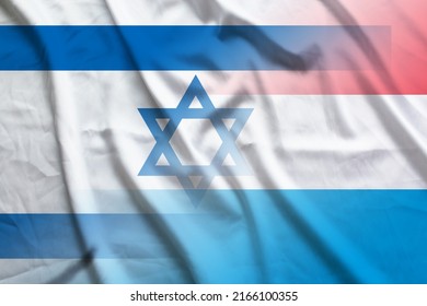 Israel and Luxembourg national flag international negotiation LUX ISR symbol country Luxembourg Israel patriotism. 3d image