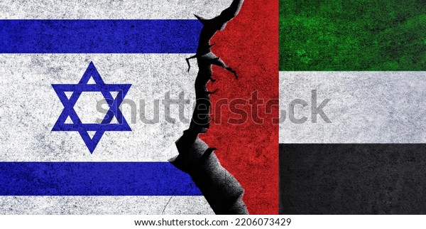 Israel\
and UAE flags together. United Arab Emirates and Israel relation,\
conflict, crisis, economy concept. Israel vs\
UAE