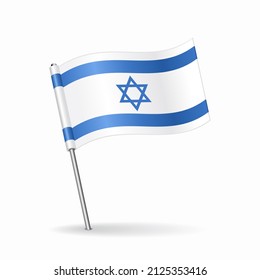 Israeli Flag Map Pin Pointer Layout Stock Illustration 2125353416 ...