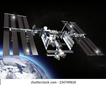 ISS, International Space Station, Earth, Space. Elements Of This Image Are Furnished By NASA