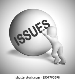 Issues concept icon means problems or difficulties and concerns. Solving troubles and difficult challenges - 3d illustration