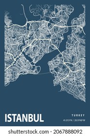 Istanbul - Turkey Blueprint City Map is one of the coolest city map designs for you. This is a print-ready graphic. Use for Printable products