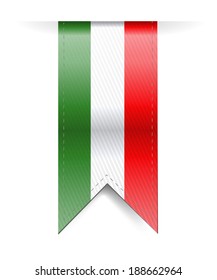 Italian Flag Banner Illustration Design Over A White Background