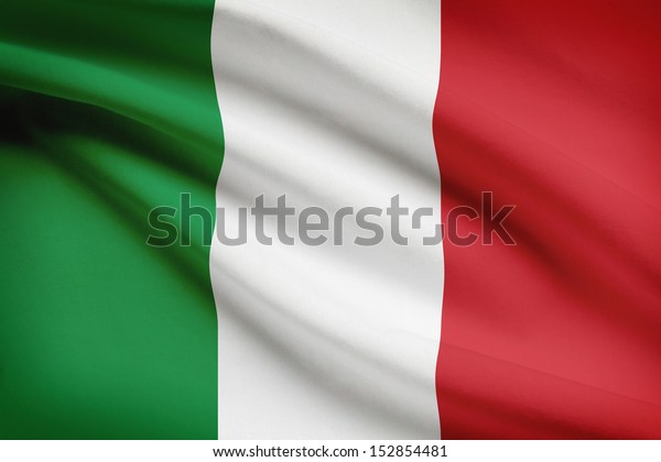 Italian flag\
blowing in the wind. Part of a\
series.