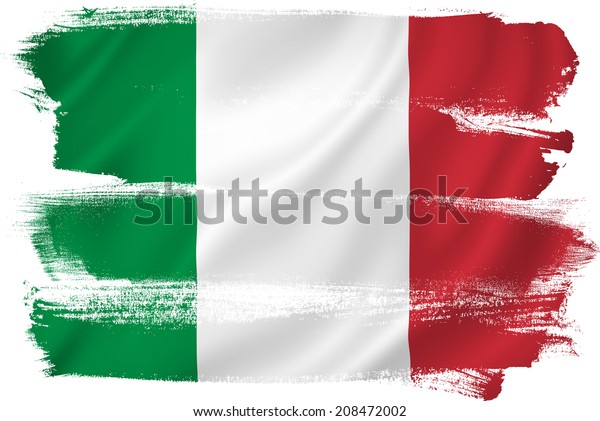 Italy Flag Backdrop Background Texture Stock Illustration 208472002